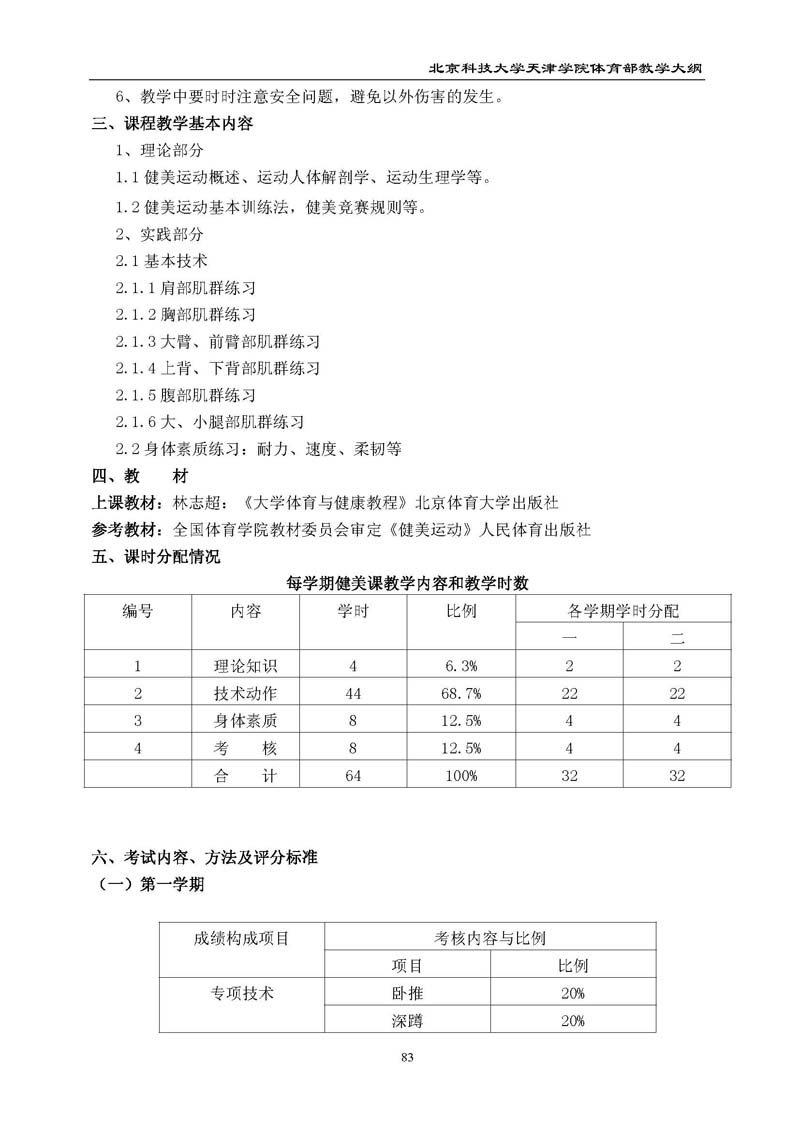 新2
体育部教学大纲