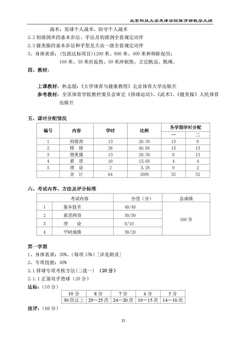 新2
体育部教学大纲